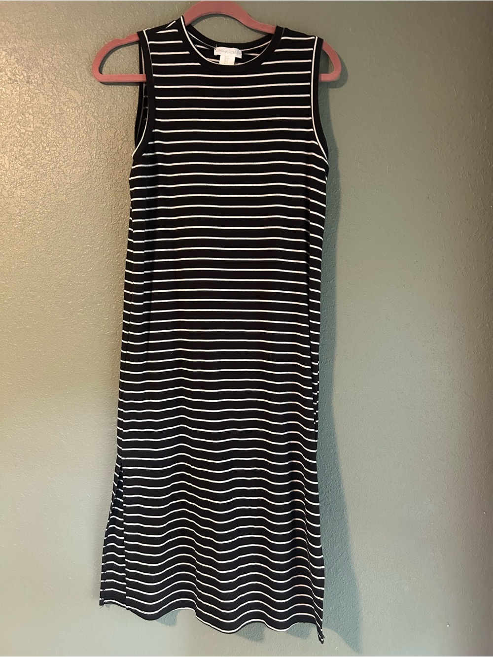 Cynthia Rowley black & white horizontal striped midi dress in a S #cynthiarowley